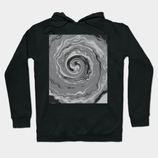 Greyscale Liquid Swirls Retro Pattern Hoodie